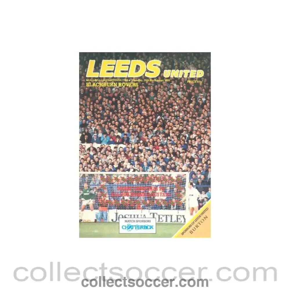 1988 - Leeds United v Blackburn Rovers official programme 26/12/1988 Barclays League - Collect Soccer