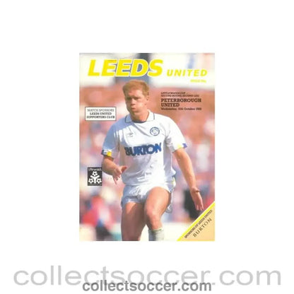 1988 - Leeds United v Peterborough United official programme 12/10/1988 Littlewoods Cup - Collect Soccer
