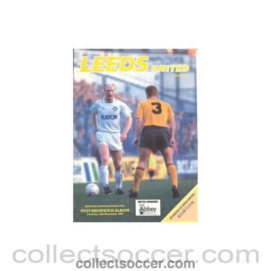 1988 - Leeds United v West Bromwich Albion official programme 12/11/1988 Barclays League - Collect Soccer