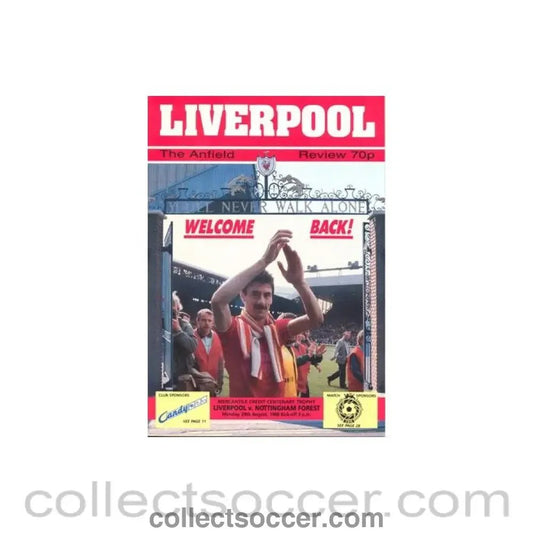 1988 - Liverpool v Nottingham Forest official programme 29/08/1988 - Collect Soccer