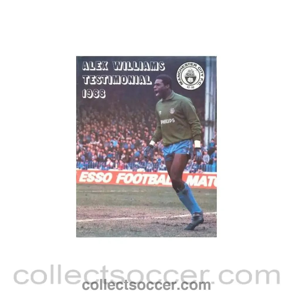 1988 - Manchester City Alex Williams testimonial match 1988 - Collect Soccer