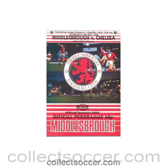 1988 - Middlesbrough vChelsea official programme 25/05/1988 - Collect Soccer
