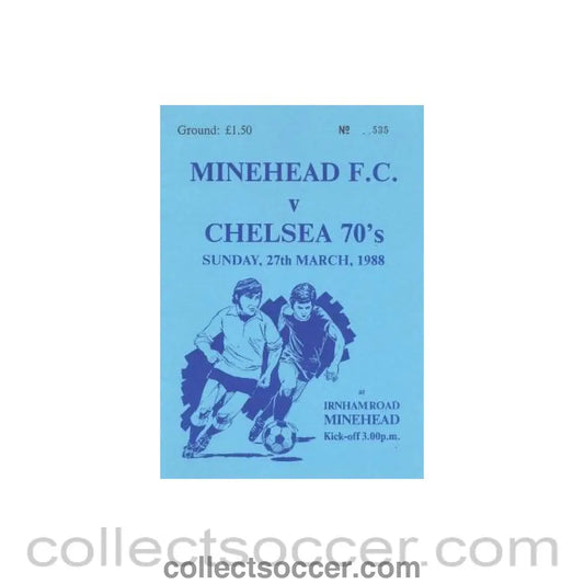 1988 - Minehead vChelsea 70’s XI official programme 27/03/1988