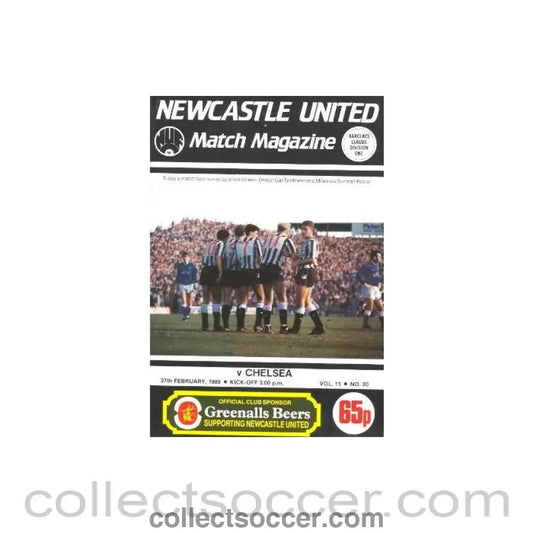 1988 - Newcastle United vChelsea official programme 27/02/1988 - Collect Soccer