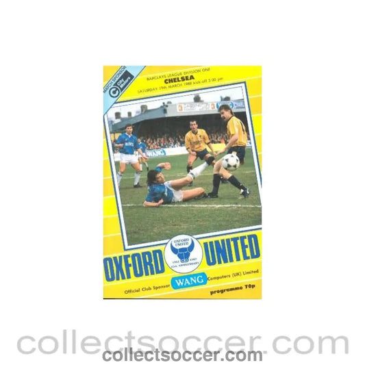 1988 - Oxford United vChelsea official programme 19/03/1988 - Collect Soccer