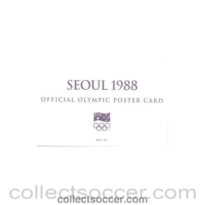 1988 - Seoul 1988 Official Olympic Poster Card - Collect Soccer