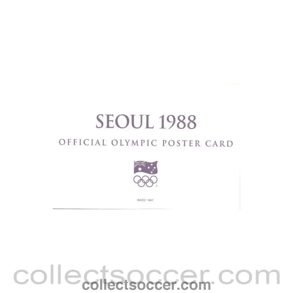 1988 - Seoul 1988 Official Olympic Poster Card - Collect Soccer