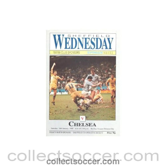 1988 - Sheffield Wednesday vChelsea official programme 16/01/1988 - Collect Soccer