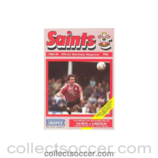 1988 - Southampton v Lincoln official programme 11/10/1988 Littlewoods Cup - Collect Soccer
