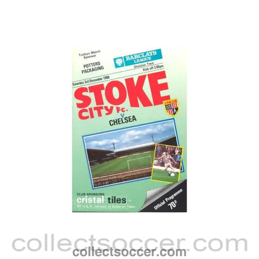 1988 - Stoke City vChelsea official programme 03/12/1988