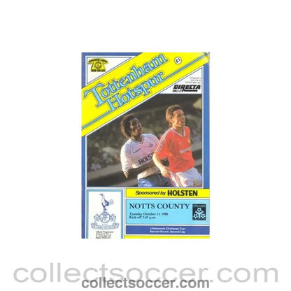 1988 - Tottenham Hotspur v Notts County official programme 11/10/1988 Littlewoods Cup - Collect Soccer