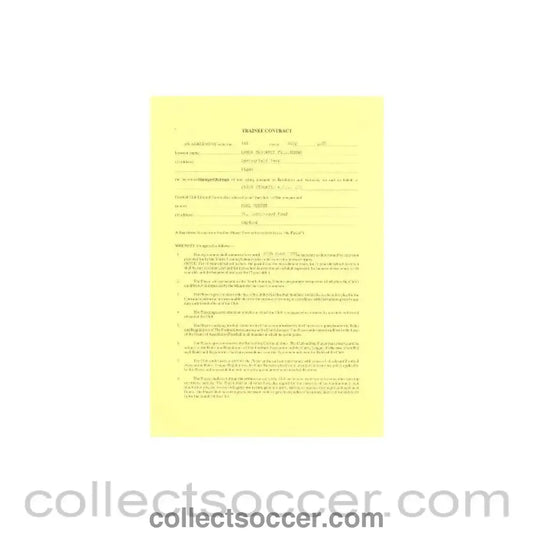 1988 - Trainee Player Contract between Paul Musker and Wigan Athletic of 01/07/1988
