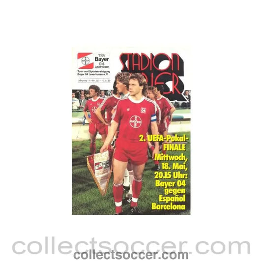 1988 UEFA Cup Final Official Programme Bayern Leverkusen v Espanol Barcelona 18/05/1988