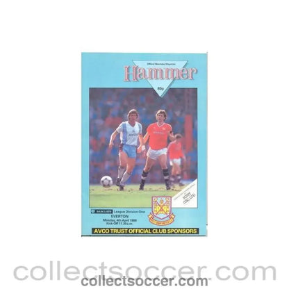 1988 - West Ham United v Everton official programme 04/04/1988 - Collect Soccer