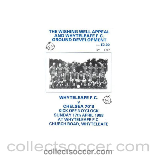 1988 - Whyteleafe v Chelsea 70's XI official programme 17/04/1988 - Collect Soccer
