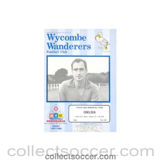 1988 - Wycombe Wanderers vChelsea official programme 09/05/1988 - Collect Soccer