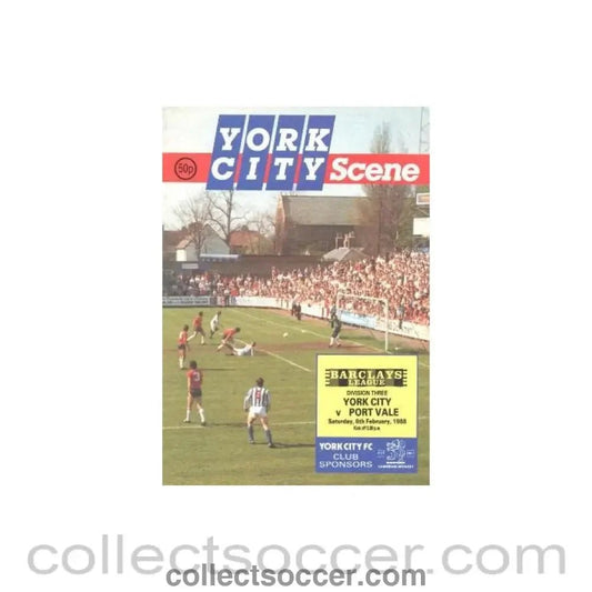 1988 - York City v Port Vale official programme 06/02/1988 Barclays League - Collect Soccer