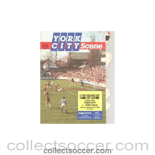 1988 - York City v Port Vale official programme 06/02/1988 Barclays League, half price - Collect Soccer