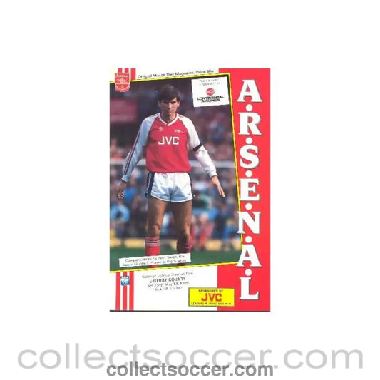 1989 - Arsenal v Derby County official programme 13/05/1989 League Cup