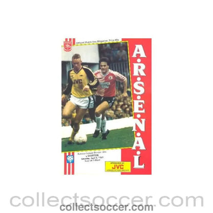 1989 - Arsenal v Everton official programme 08/04/1989 League Cup - Collect Soccer