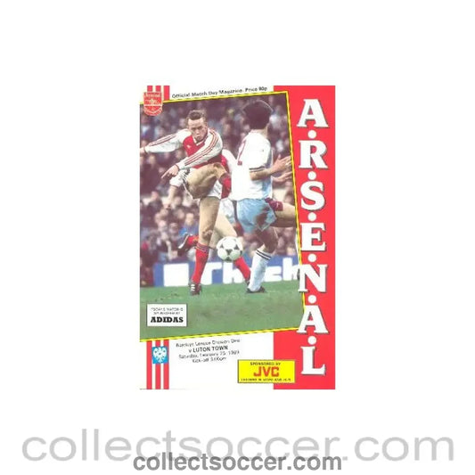 1989 - Arsenal v Luton Town official programme 25/02/1989 League Cup