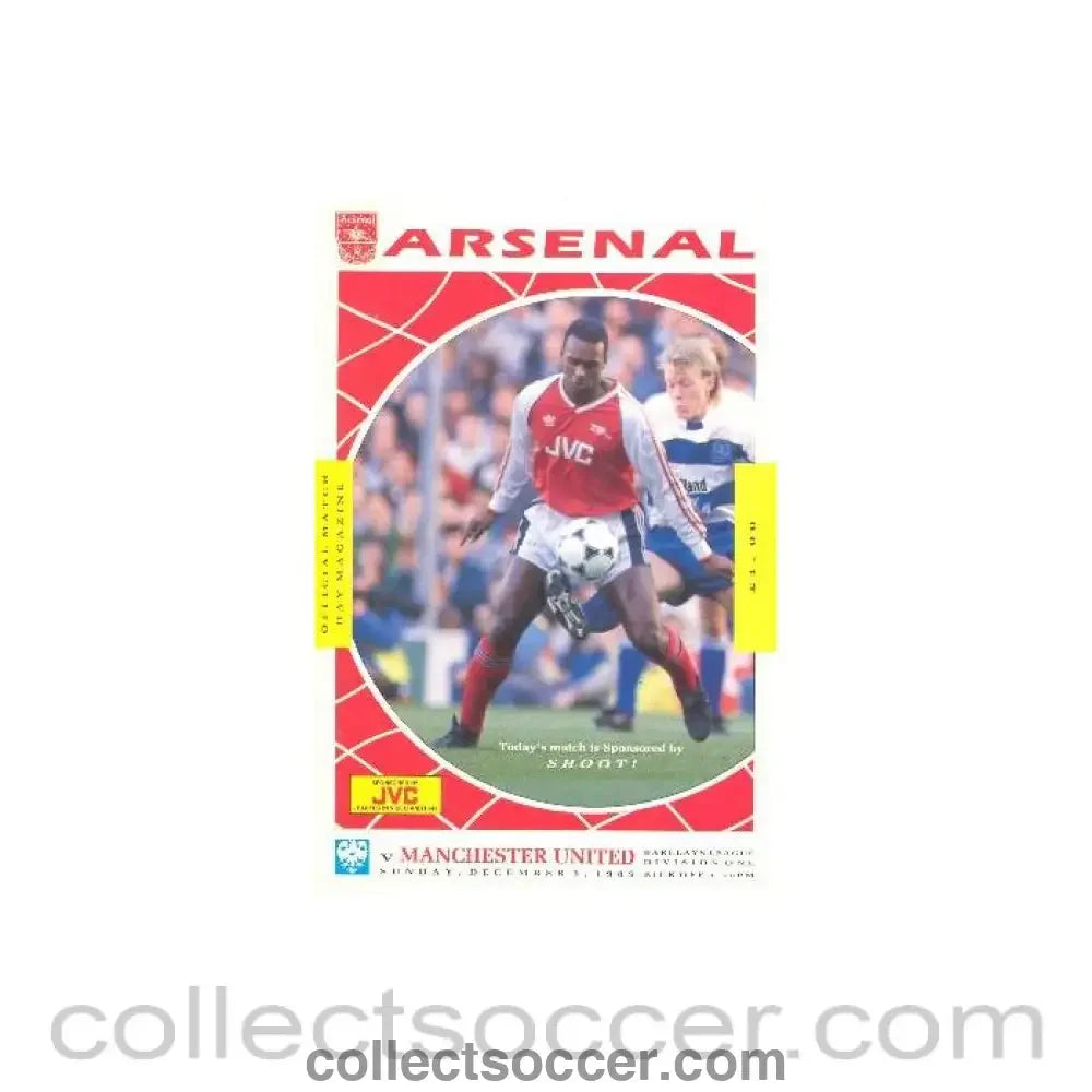 1989 - Arsenal v Manchester United official programme 03/12/1989 League Cup
