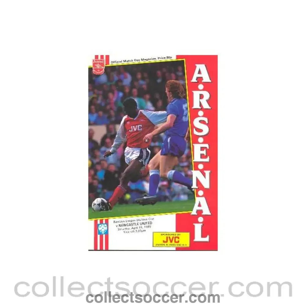 1989 - Arsenal v Newcastle United official programme 15/04/1989 League Cup - Collect Soccer