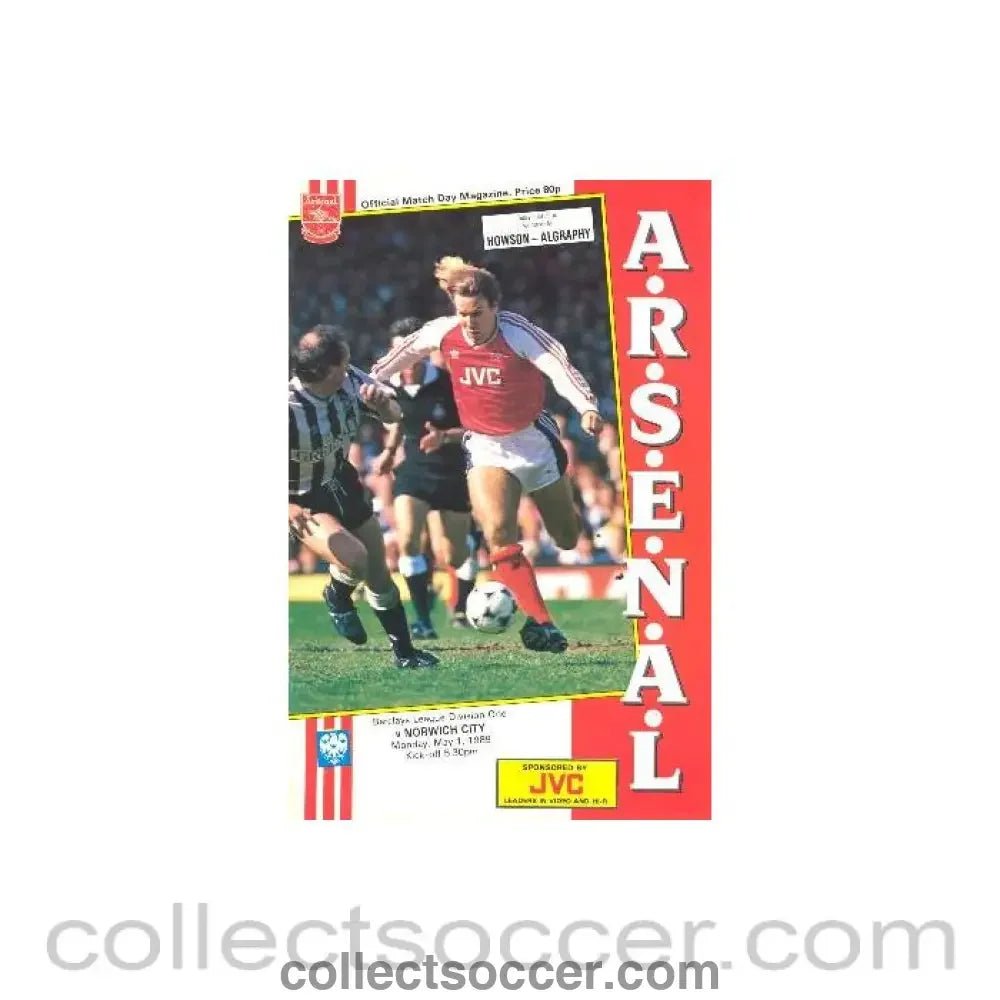 1989 - Arsenal v Norwich City official programme 01/05/1989 League Cup - Collect Soccer