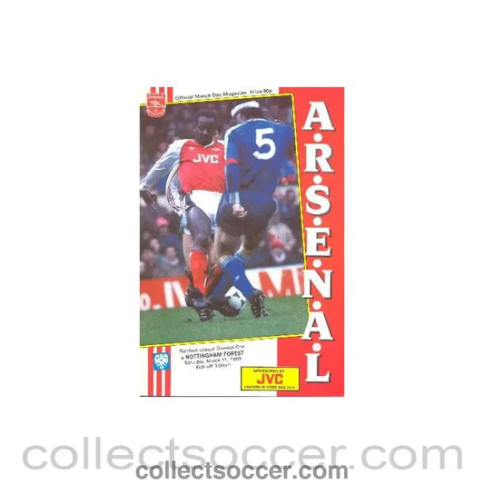1989 - Arsenal v Nottingham Forest official programme 11/03/1989 League Cup