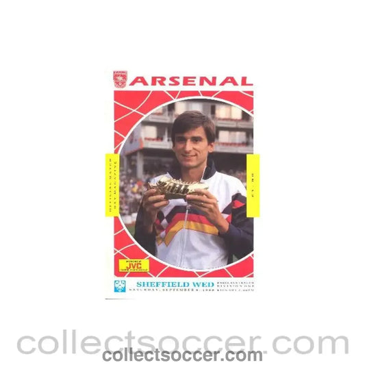 1989 - Arsenal v Sheffield Wednesday official programme 09/09/1989 League Cup