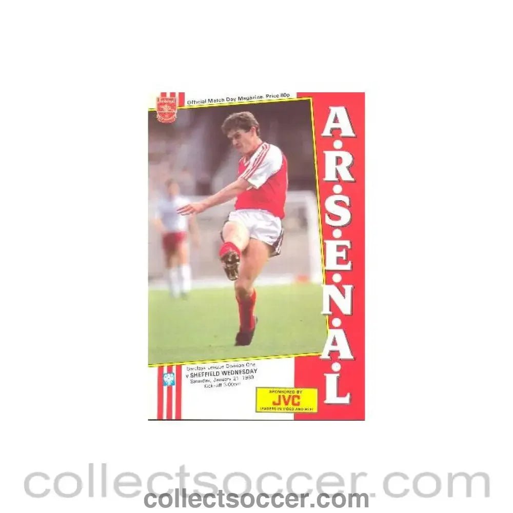 1989 - Arsenal v Sheffield Wednesday official programme 21/01/1989 League Cup - Collect Soccer