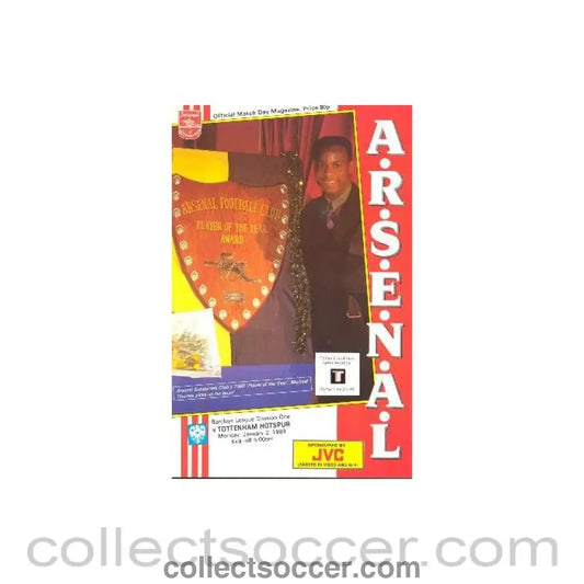 1989 - Arsenal v Tottenham Hotspur official programme 02/01/1989 League Cup