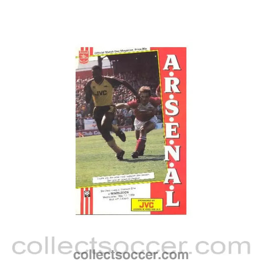 1989 - Arsenal v Wimbledon official programme 17/05/1989 League Cup