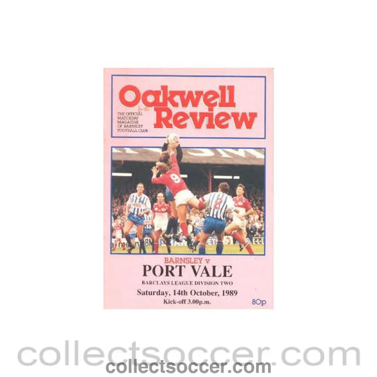 1989 - Barnsley v Port Vale official programme 14/10/1989