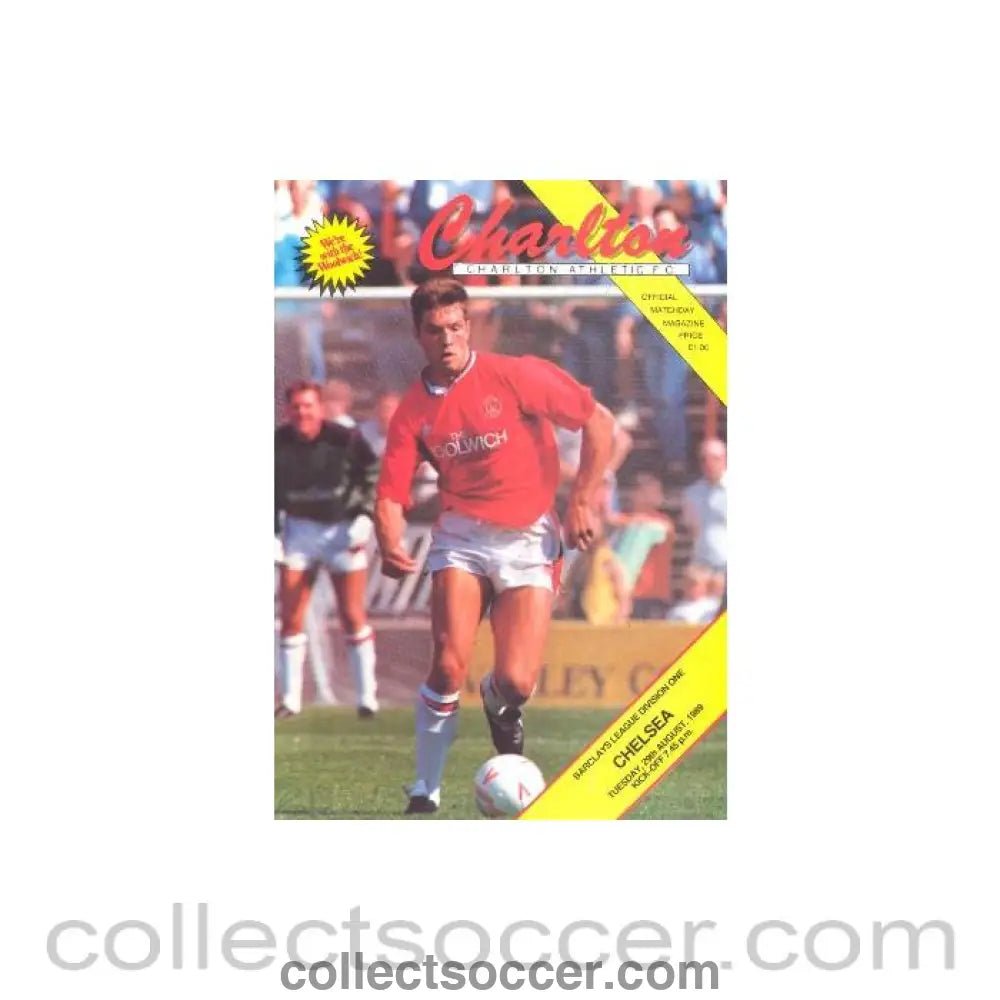 1989 - Charlton Athletic vChelsea official programme 29/08/1989 - Collect Soccer