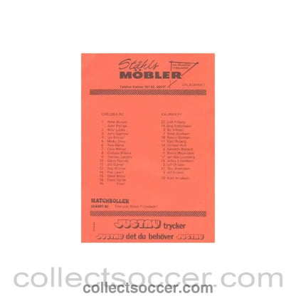 1989 - Chelsea v Kalmar official programme 1989 - 90 - Collect Soccer