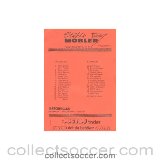1989 - Chelsea v Kalmar official programme 1989-90