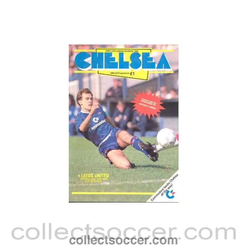 1989 - Chelsea v Leeds United official programme 22/04/1989