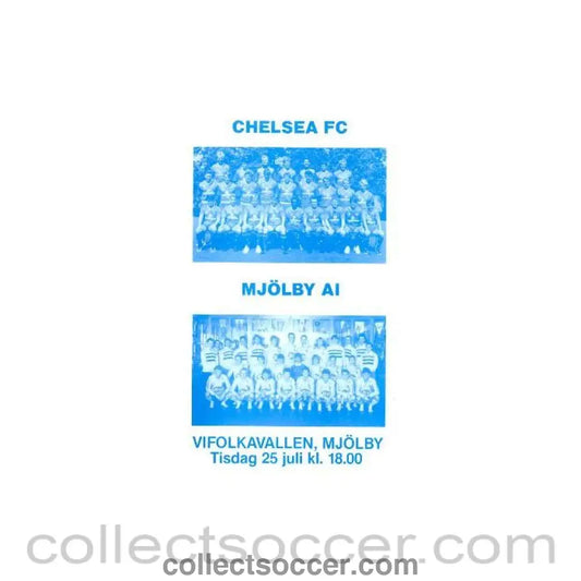 1989 - Chelsea v Mjolby official programme 25/07/1989