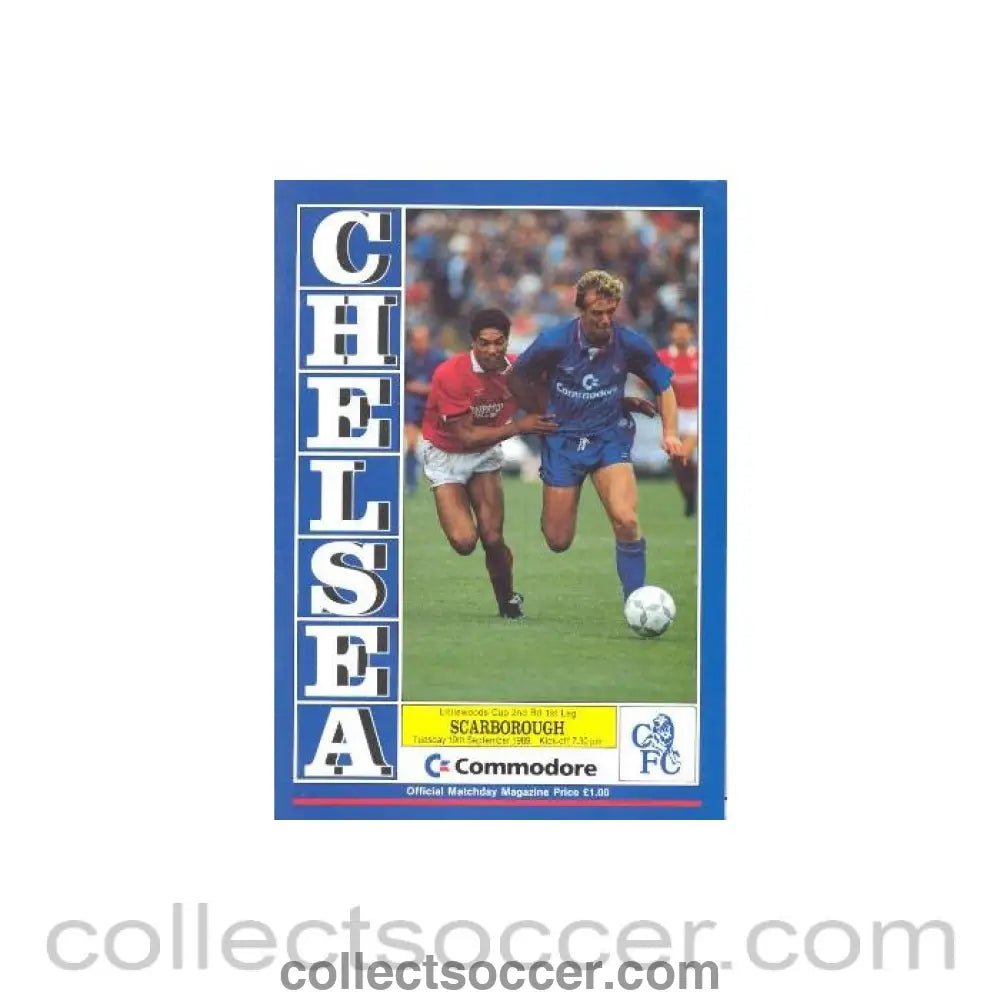 1989 - Chelsea v Scarborough official programme 19/09/1989
