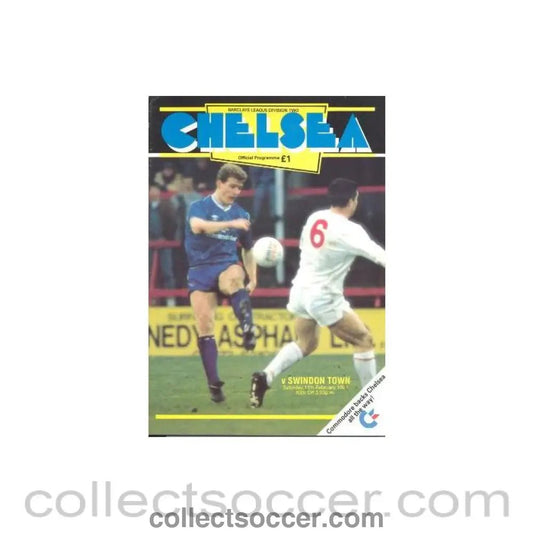 1989 - Chelsea v Swindon Town official programme 11/02/1989 - Collect Soccer