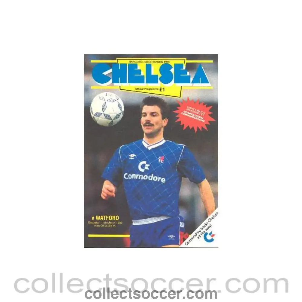 1989 - Chelsea v Watford official programme 11/03/1989