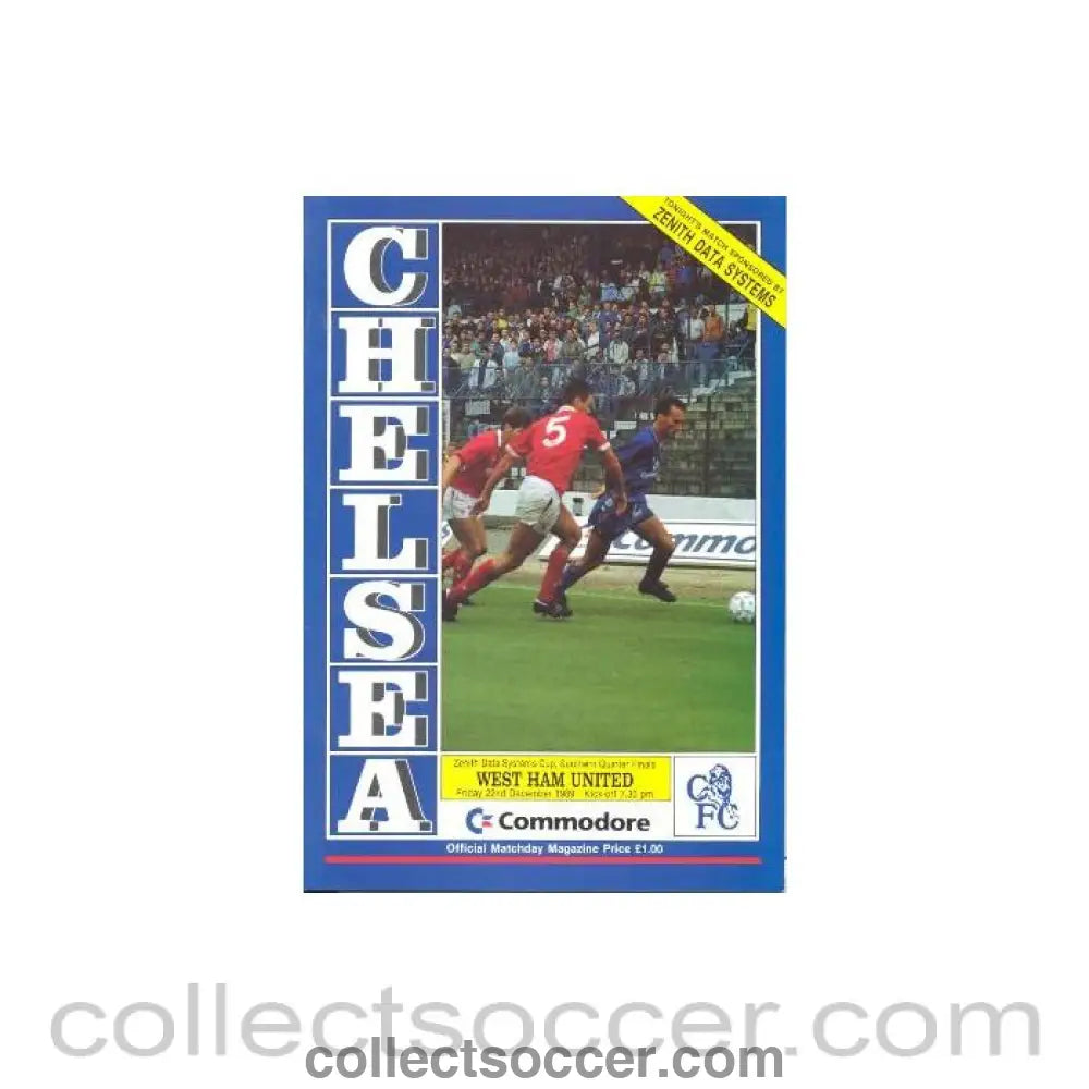 1989 - Chelsea v West Ham United official programme 22/12/1989