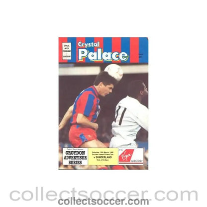 1989 - Crystal Palace v Sunderland official programme 18/03/1989 Football League - Collect Soccer
