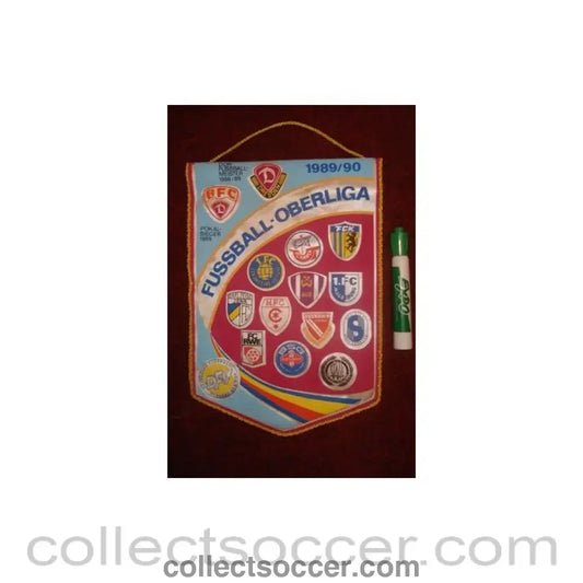 1989 - East Germany Football League 1989-1990 Pennant once property of the football referee Neil Midgley