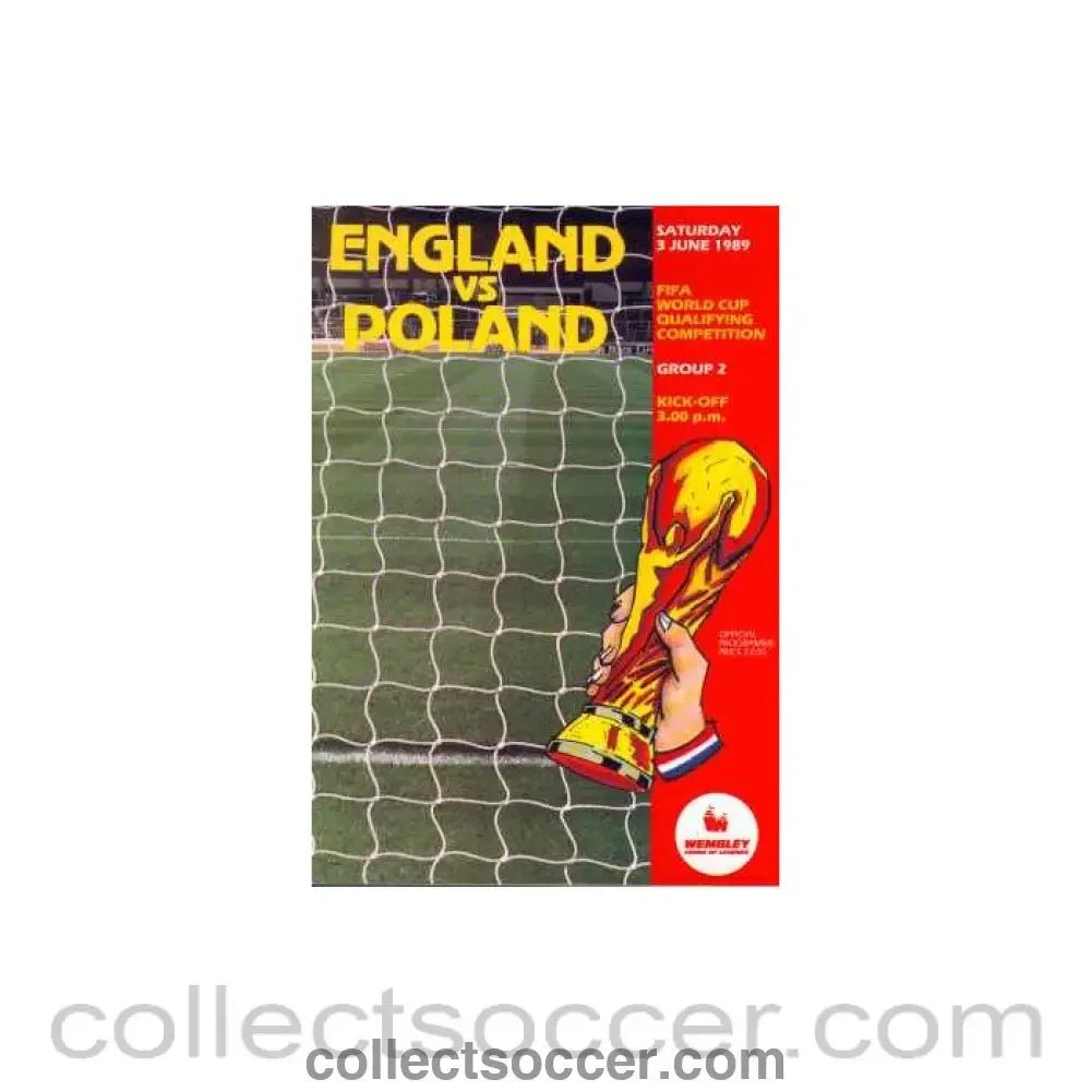 1989 England V Poland Programme 03/06/1989 - Collect Soccer