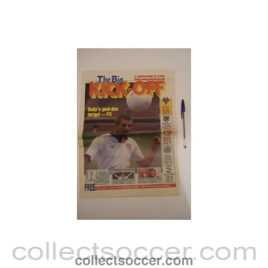 1989 - Express & Star newspaper of August 1989 covering Bobby Robson
