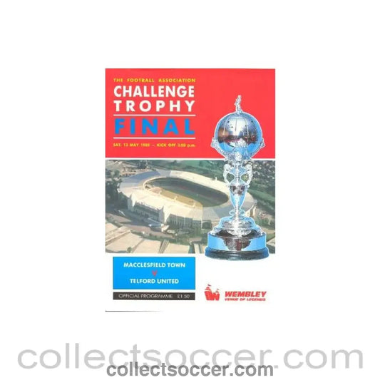 1989 FA Challenge Trophy Competition Final Macclesfield Town v Telford United official programme 13/05/1989