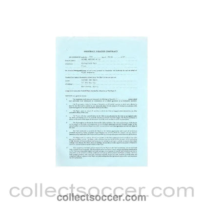 1989 - Football League Player Contract between Raymond Guy Woods and Wigan Athletic of 23/03/1989 - Collect Soccer