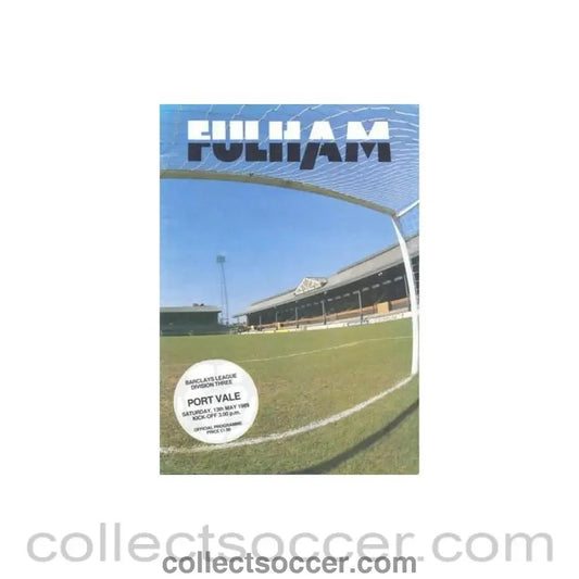 1989 - Fulham v Port Vale official programme 13/05/1989 Football League - Collect Soccer
